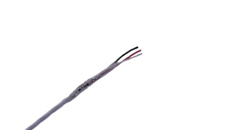 MICROWIRES TAU Shielded 0.08 mm² 3 Core Power Cable, White Perfluoroalkoxy (PFA), 50m [TAU-2819.03]; 277-0019