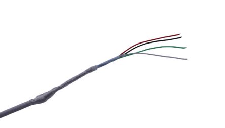 MICROWIRES TES Shielded 0.08 mm² 4 Core Power Cable, White Thermoplastic Elastomers TPE, 50m [TES-2819.04]; 277-0059
