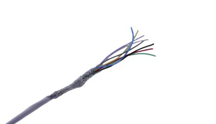MICROWIRES TAU Shielded 0.05 mm² 8 Core Power Cable, White Perfluoroalkoxy (PFA), 50m [TAU-3019.08]; 277-0069