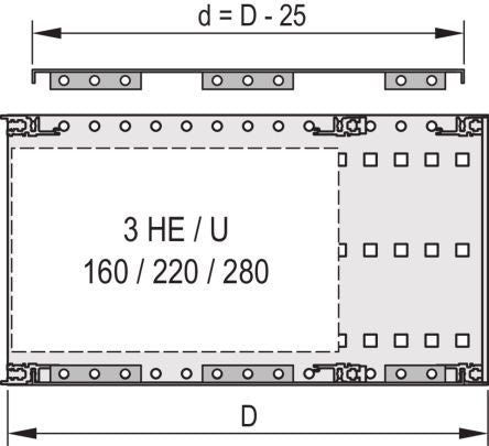 nVent SCHROFF EuropacPRO Series Cover Plate for Use with Rack Mounts, 1 Piece(s), 175mm [24560-071]; 277-3837