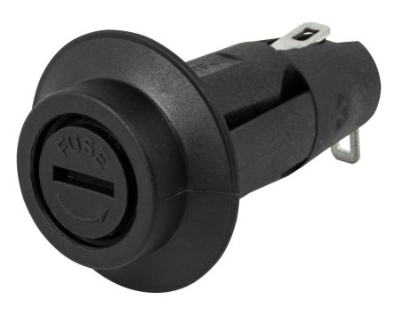 RS PRO 6.3A Panel Mount Fuse Holder for 5 x 20mm Fuse, 1P, 250V ac [0]; 277-3914
