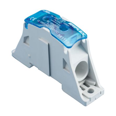 nVent ERIFLEX SB Series Terminal Block, 1-Way, 170A, 8 → 2 AWG Wire, Cage Clamp Termination [561158]; 277-6138