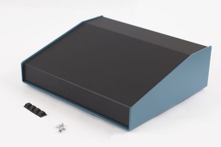 Hammond 1456 Series Blue Aluminium Enclosure, Black Lid, 211 x 254 x 76mm [1456KH3BKBU]; 277-6456