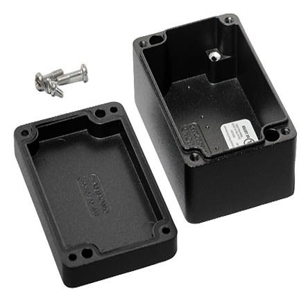 Hammond 1590Z Series Black Die Cast Aluminium Alloy Enclosure, IP68, Flanged, Black Lid, 98 x 64 x 34mm [1590Z062BK]; 277-6480