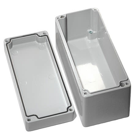 Hammond 1590Z Series Grey Aluminium Enclosure, IP68, Flanged, Grey Lid, 175 x 80 x52mm [1590Z130GY]; 277-6482
