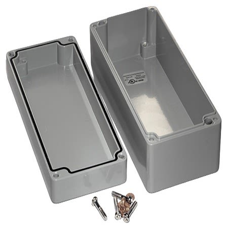 Hammond 1590Z Series Grey Aluminium Enclosure, IP68, Flanged, Grey Lid, 175 x 80 x 60mm [1590Z135GY]; 277-6483