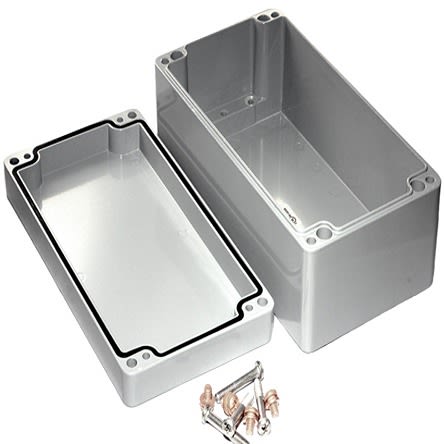 Hammond 1590Z Series Grey Die Cast Aluminium Alloy Enclosure, IP68, Flanged, Grey Lid, 221 x 120 x 81mm [1590Z150GY]; 277-6488