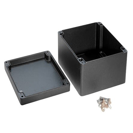 Hammond 1590Z Series Black Die Cast Aluminium Alloy Enclosure, IP68, Flanged, Black Lid, 230 x 200 x 110mm [1590Z231BK]; 277-6492