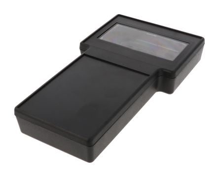 Hammond 1592 Series Black ABS Hand Held Enclosure, Integral Battery Compartment, Display Window, IP68, 130 x 234 x 34mm [1592ETCDBK]; 277-6493