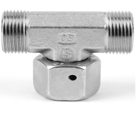 Parker Branch Tee Tube to Swivel Male 24° DIN Cone to Male 24° DIN Cone, ET08SOMDCF [ET08SOMDCF]; 277-6907