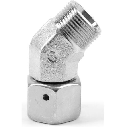 Parker Elbow 45° Tube to Swivel Male 24° DIN Cone to Male 24° DIN Cone, EV08LOMDCF [EV08LOMDCF]; 277-6915