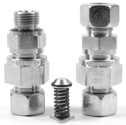 Parker Non return valve for 2 tubes 24° DIN Cone end to 24° DIN Cone end, RHD15L0.2BOMDCF [RHD15L0.2BOMDCF]; 277-7093