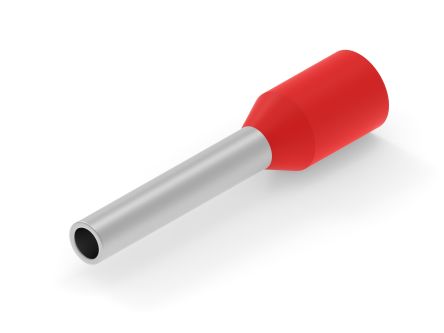 TE Connectivity, 1-966067 Insulated Ferrule, 10mm Pin Length, 1.40mm Pin Diameter, Red [1-966067-0]; 277-7195