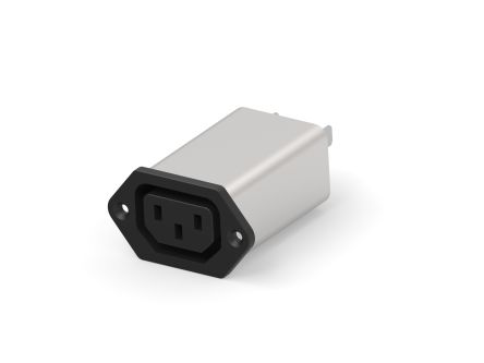 TE Connectivity 10A, 250 V ac Female Flange Mount IEC Inlet Filter 6609018-7, Faston [6609018-7]; 277-7229