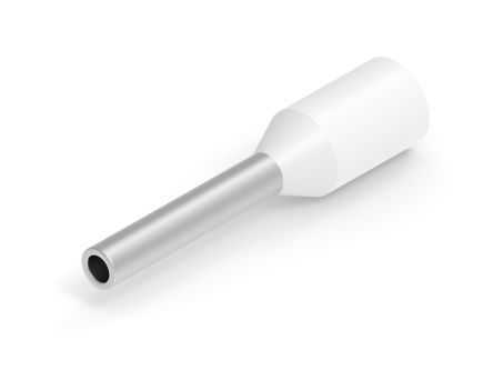 TE Connectivity, 966067 Insulated Ferrule, 8mm Pin Length, 1mm Pin Diameter, White [966067-2]; 277-7238