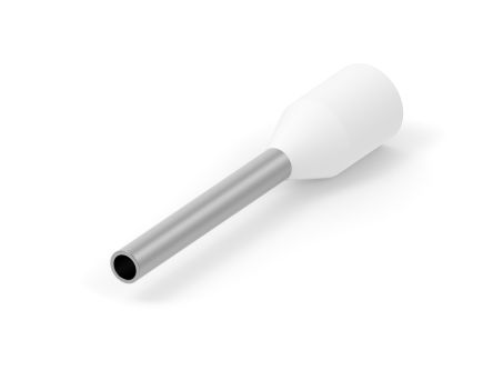 TE Connectivity, 966067 Insulated Ferrule, 10mm Pin Length, 1mm Pin Diameter, White [966067-3]; 277-7240