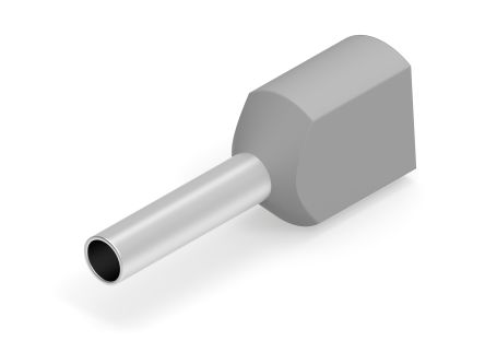 TE Connectivity, 966144 Insulated Ferrule, 8mm Pin Length, 1.70mm Pin Diameter, Grey [966144-2]; 277-7243