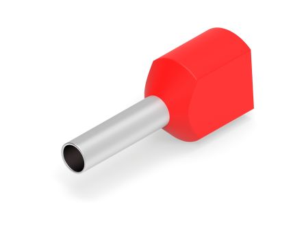 TE Connectivity, 966144 Insulated Ferrule, 8mm Pin Length, 1.95mm Pin Diameter, Red [966144-4]; 277-7244