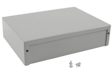Hammond 1411-1412 Series Grey Aluminium, Steel Enclosure, Flanged, Grey Lid, 203 x 152 x 51mm [1412RR]; 277-7394
