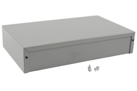 Hammond 1411-1412 Series Grey Aluminium, Steel Enclosure, Flanged, Grey Lid, 254 x 152 x 51mm [1412TT]; 277-7396