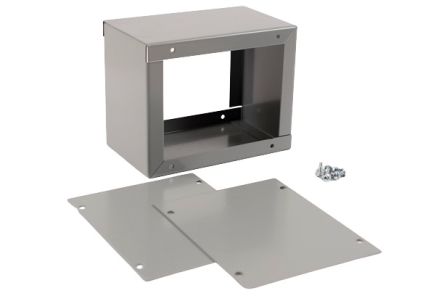 Hammond 1415 Series Grey Steel Enclosure, Flanged, Grey Lid, 102 x 51 x 102mm [1415A]; 277-7400