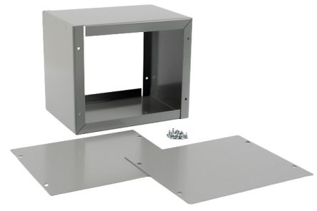 Hammond 1415 Series Grey Steel Enclosure, Flanged, Grey Lid, 102 x 76 x 127mm [1415B]; 277-7401