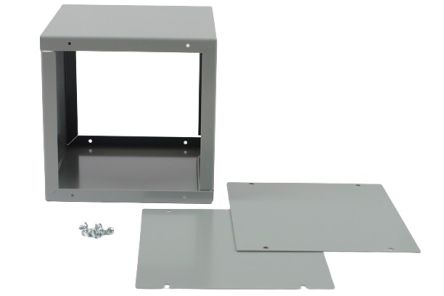 Hammond 1415 Series Grey Steel Enclosure, Flanged, Grey Lid, 152 x 152 x 152mm [1415D]; 277-7403