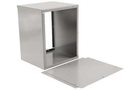 Hammond 1415 Series Grey Steel Enclosure, Flanged, Grey Lid, 254 x 178 x 203mm [1415F]; 277-7405