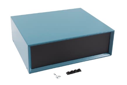 Hammond 1426 Blue, Aluminium & Steel Enclosure, 305 x 254 x 102mm [1426W-B]; 277-7423