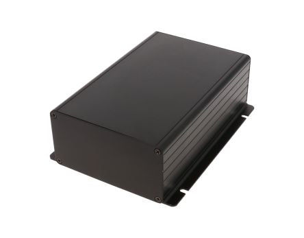 Hammond 1455F Series Black Aluminium Enclosure, IP54, Flanged, Black Lid, 160 x 153 x 53mm [1455NF1601BK]; 277-7459