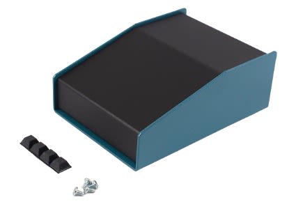 Hammond 1456 Series Blue Aluminium Enclosure, Black Lid, 140 x 102 x 51mm [1456CE2BKBU]; 277-7461