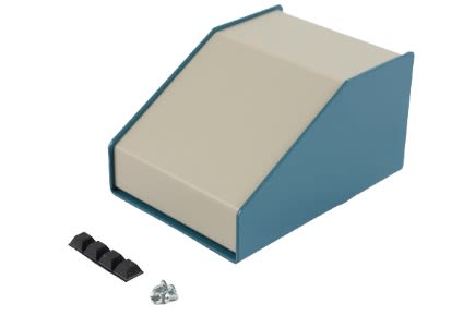 Hammond 1456 Series Blue Aluminium Enclosure, Beige Lid, 140 x 102 x 76mm [1456CE3WHBU]; 277-7463