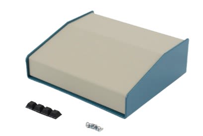 Hammond 1456 Series Blue Aluminium Enclosure, Beige Lid, 140 x 165 x 51mm [1456FE2WHBU]; 277-7468
