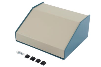 Hammond 1456 Series Blue Aluminium Enclosure, Beige Lid, 140 x 165 x 76mm [1456FE3WHBU]; 277-7470