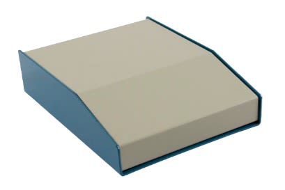 Hammond 1456 Series Blue Aluminium Enclosure, Beige Lid, 216 x 165 x 51mm [1456FH2WHBU]; 277-7476