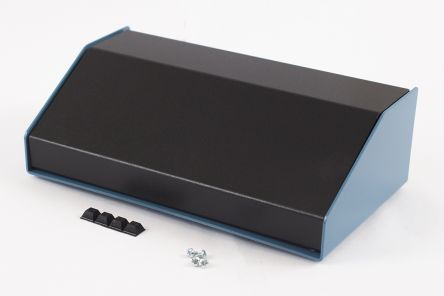 Hammond 1456 Series Blue Aluminium Enclosure, Black Lid, 140 x 254 x 76mm [1456KE3BKBU]; 277-7480