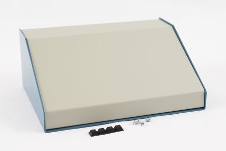 Hammond 1456 Series Blue Aluminium Enclosure, Beige Lid, 183 x 254 x 102mm [1456KG4WHBU]; 277-7484