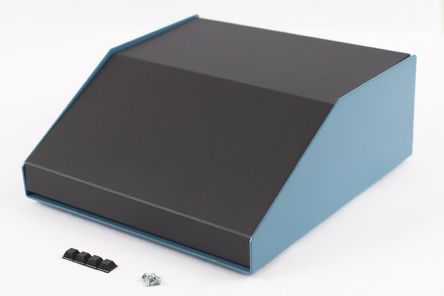 Hammond 1456 Series Blue Aluminium Enclosure, Black Lid, 259 x 254 x 102mm [1456KK4BKBU]; 277-7487