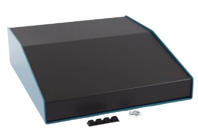 Hammond 1456 Series Blue Aluminium Aluminium Case, Flanged, Black Lid, 287 x 254 x 76mm [1456KL3BKBU]; 277-7490