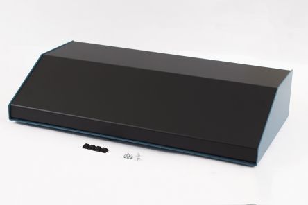 Hammond 1456 Series Blue Aluminium Aluminium Case, IP31, Flanged, Black Lid, 259 x 508 x 102mm [1456WK4BKBU]; 277-7520