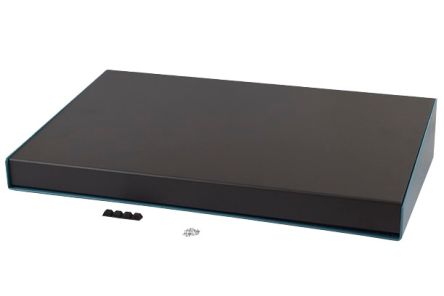 Hammond 1456 Series Blue Aluminium Aluminium Case, IP31, Flanged, Black Lid, 287 x 508 x 89mm [1456WL1BKBU]; 277-7522
