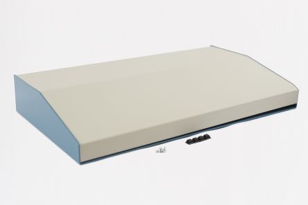Hammond 1456 Series Blue Aluminium Aluminium Case, IP31, Flanged, Beige Lid, 287 x 508 x 76mm [1456WL3WHBU]; 277-7525