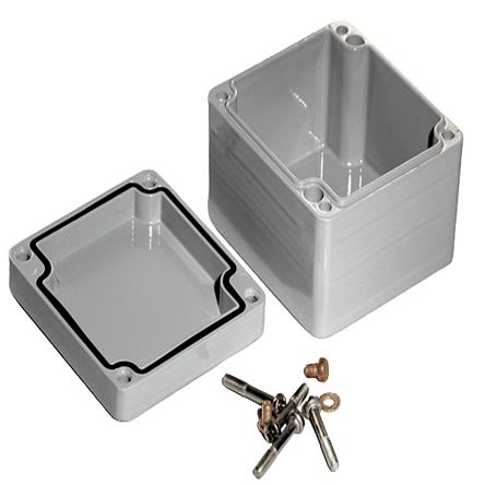Hammond 1590Z Series Grey Die Cast Aluminium Alloy Enclosure, IP68, Flanged, Grey Lid, 75 x 80 x 52mm [1590Z110GY]; 277-7600