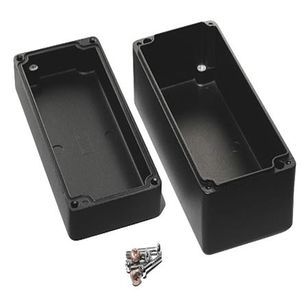 Hammond 1590Z Series Black Die Cast Aluminium Alloy Enclosure, IP68, Flanged, Black Lid, 175 x 80 x 60mm [1590Z135BK]; 277-7603