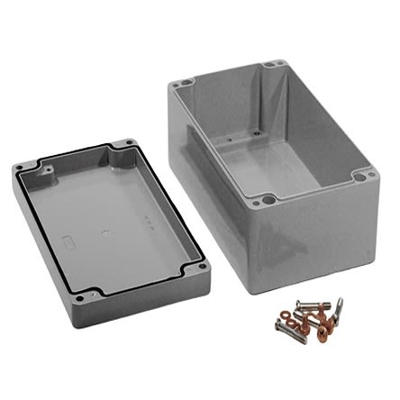 Hammond 1590Z Series Grey Die Cast Aluminium Alloy Enclosure, IP68, Flanged, Grey Lid, 260 x 160 x 90mm [1590Z162GY]; 277-7605