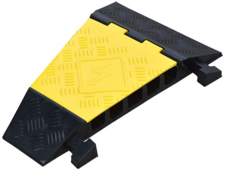 RS PRO 310mm Black/Yellow Cable Cover in Natural Rubber, 42mm Inside dia. [0]; 277-7905