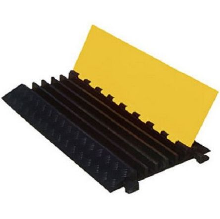 RS PRO 960mm Black/Yellow Cable Cover in Natural Rubber, 35mm Inside dia. [0]; 277-7909