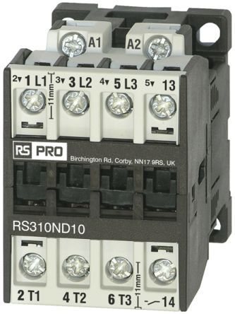 RS PRO Contactor, 110 V ac Coil, 3-Pole, 10 A, 4 kW, 3 → 400 V [0]; 277-8414