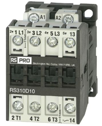 RS PRO Contactor, 230 V ac Coil, 3-Pole, 14 A, 5.5 kW, 3 → 400 V [0]; 277-8433