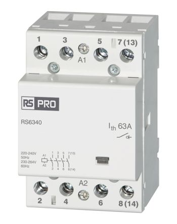 RS PRO Contactor, 230 V ac Coil, 63 A, 2.2 kW, 440 V [0]; 277-8522